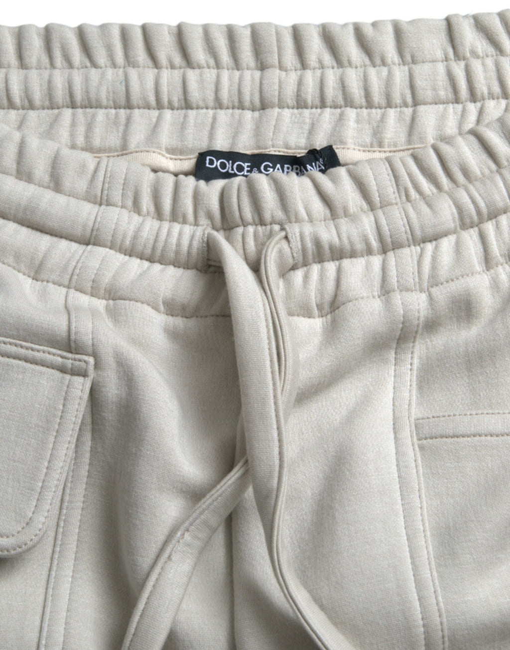 Dolce & Gabbana Weiße Viskose-Cargo-Jogger-Sweatpants-Hose