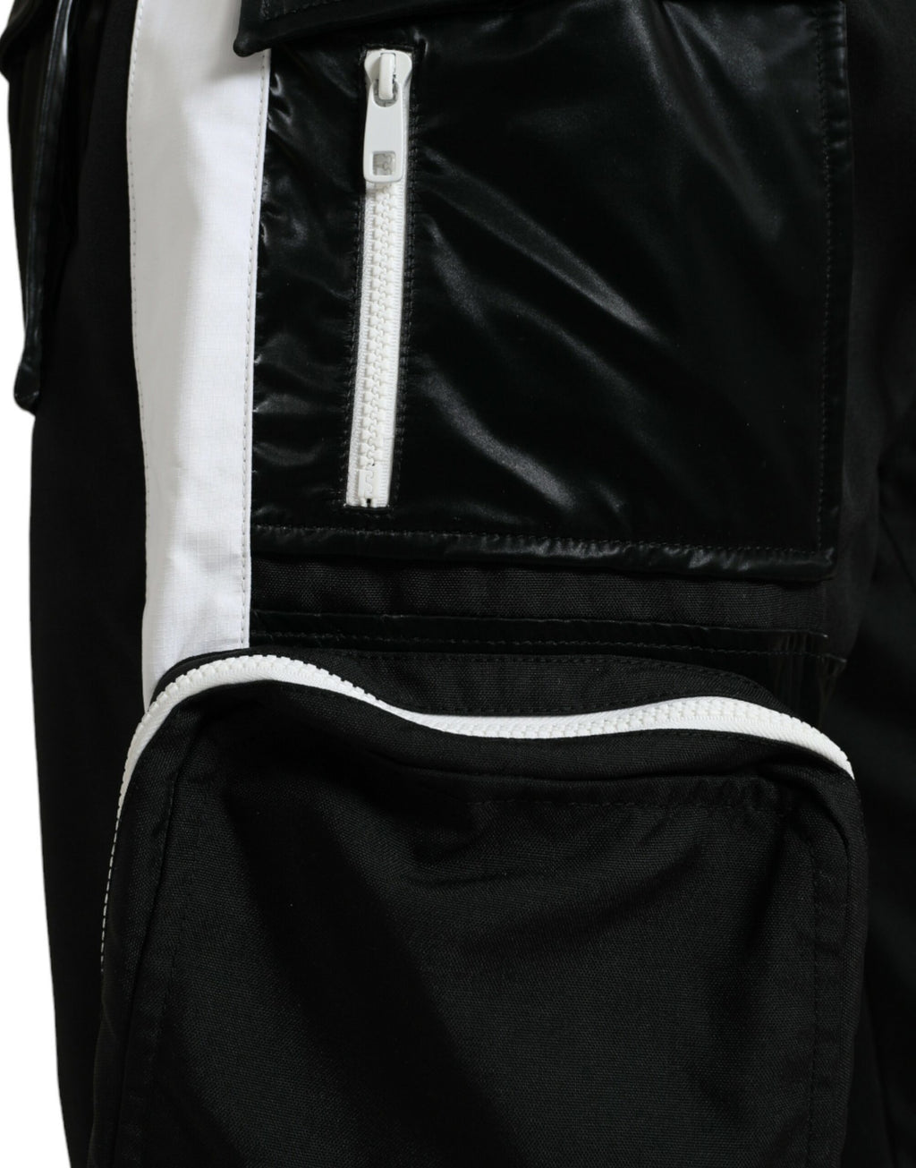 Dolce & Gabbana Schwarze Nylon Cargo Jogger Männer Sweatpants Hosen