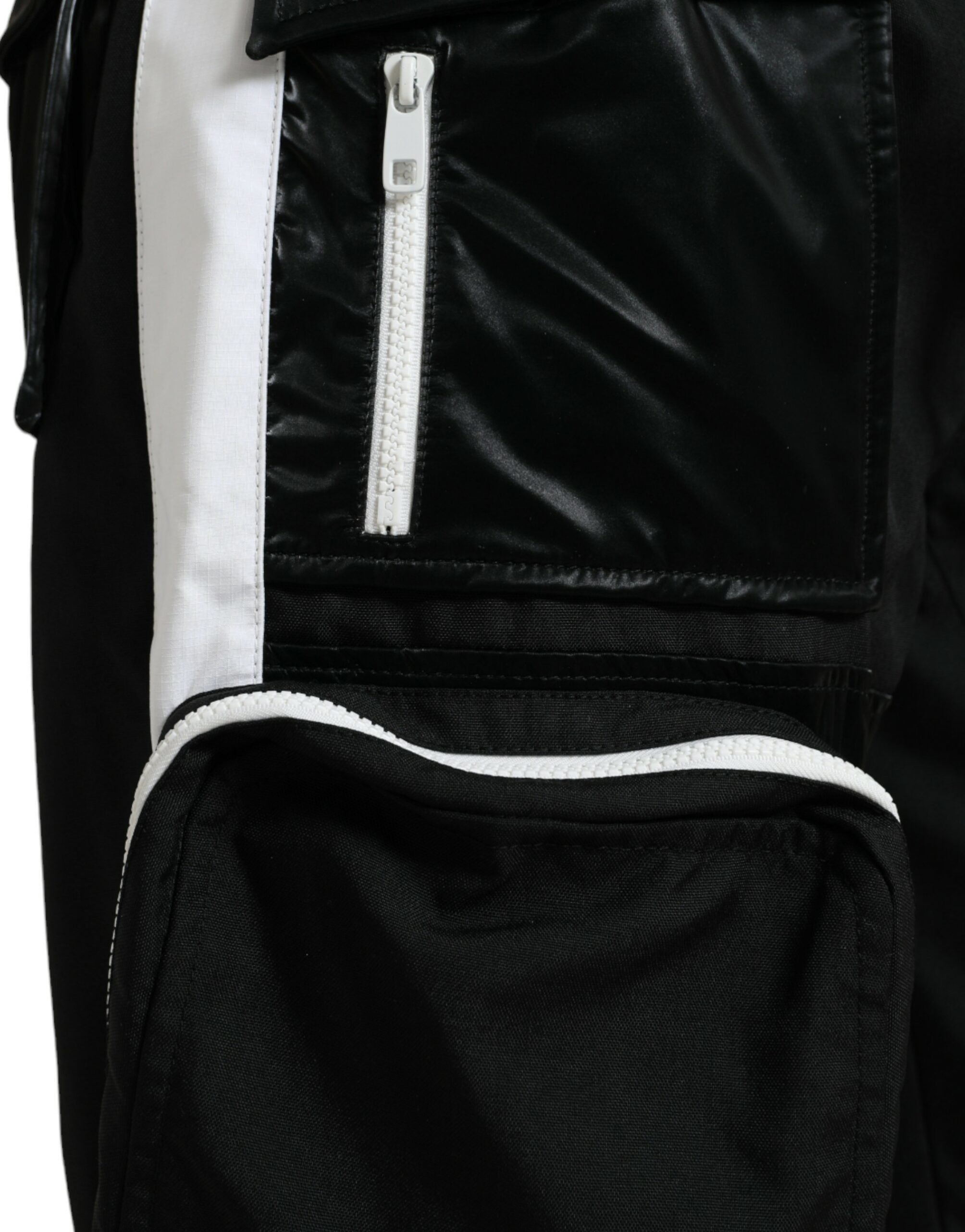 Dolce & Gabbana Schwarze Nylon Cargo Jogger Männer Sweatpants Hosen