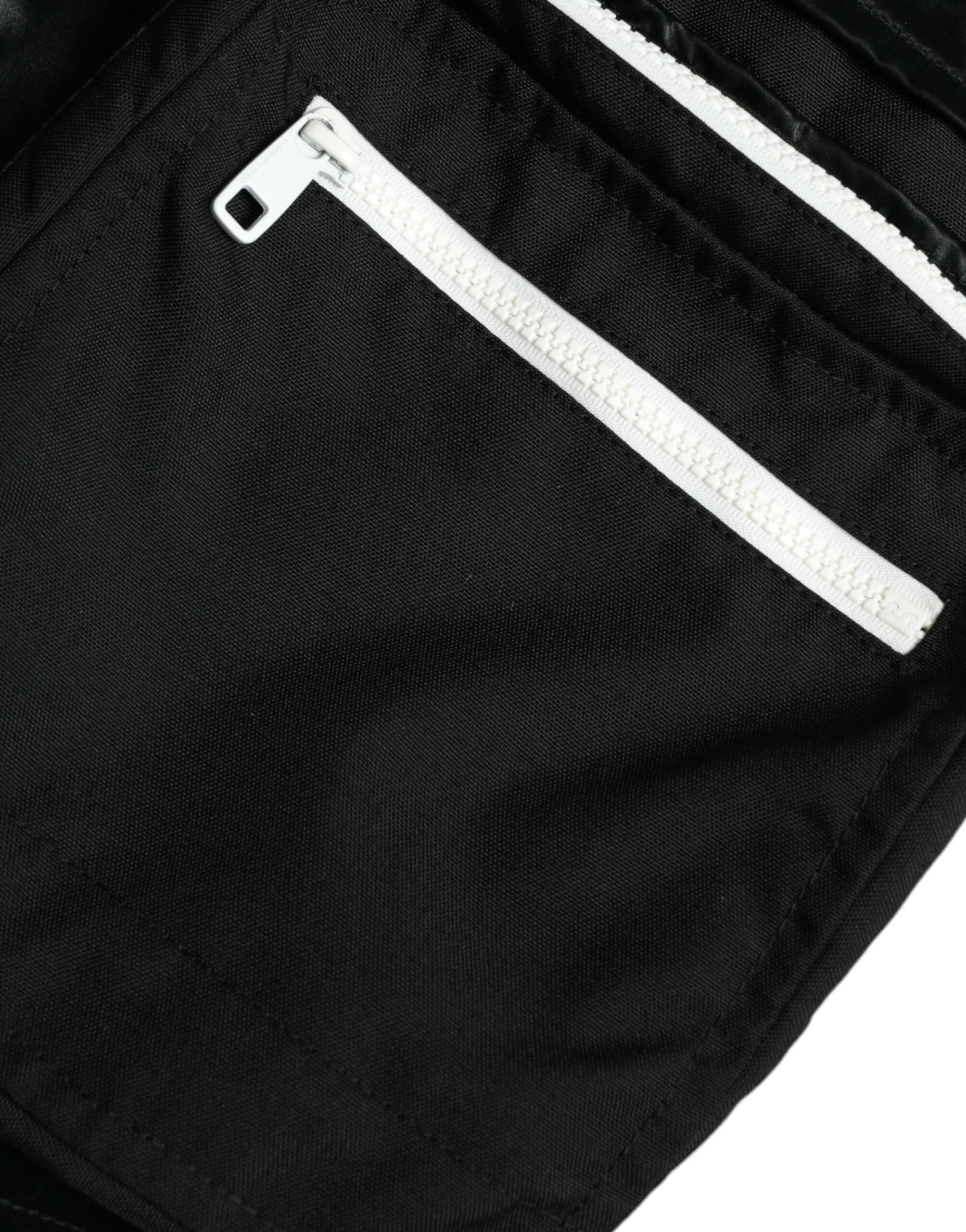 Dolce & Gabbana Schwarze Nylon Cargo Jogger Männer Sweatpants Hosen