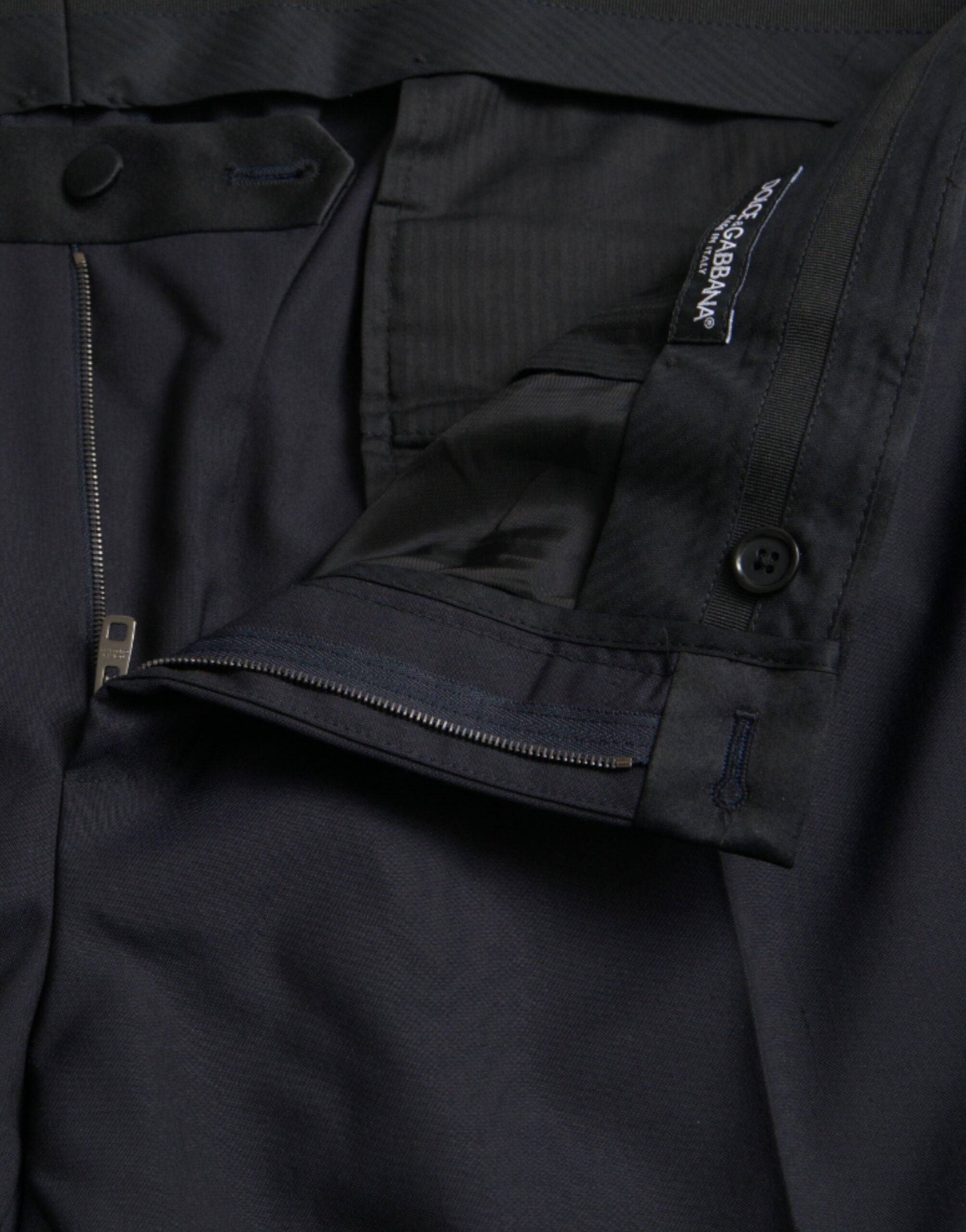 Dolce & Gabbana Blaue Wolle Herren Skinny Dress Hose