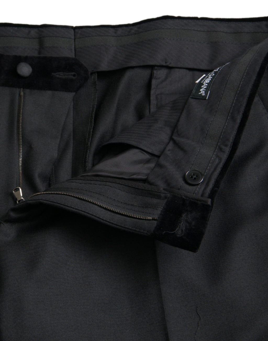 Dolce & Gabbana Schwarze Seide Herren Skinny Dress Hose