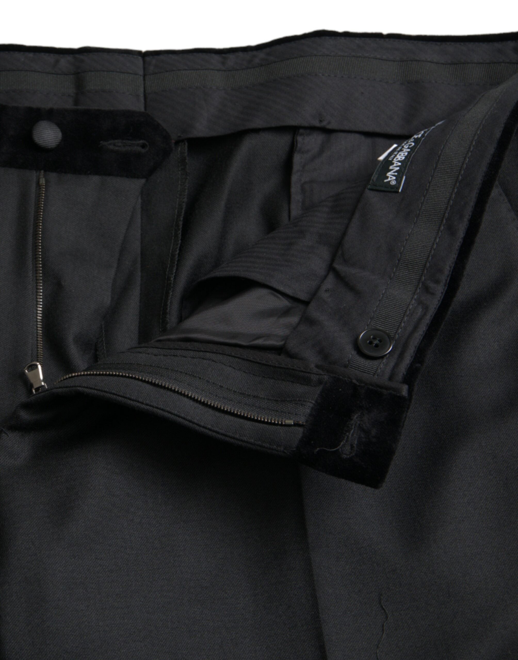 Dolce & Gabbana Schwarze Seide Herren Skinny Dress Hose