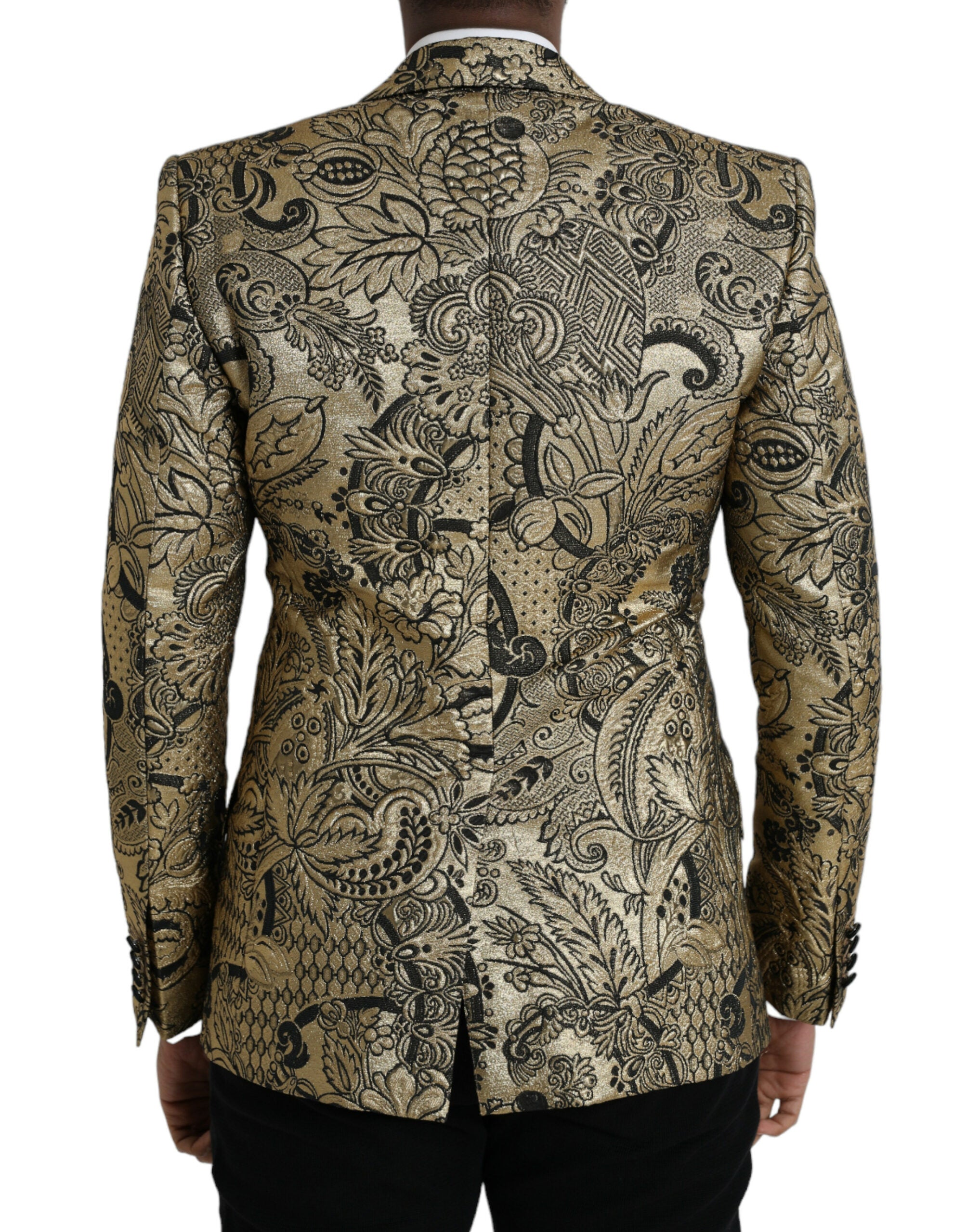 Dolce & Gabbana Gold SICILIA Jacquard-Mantel einreihig Blazer