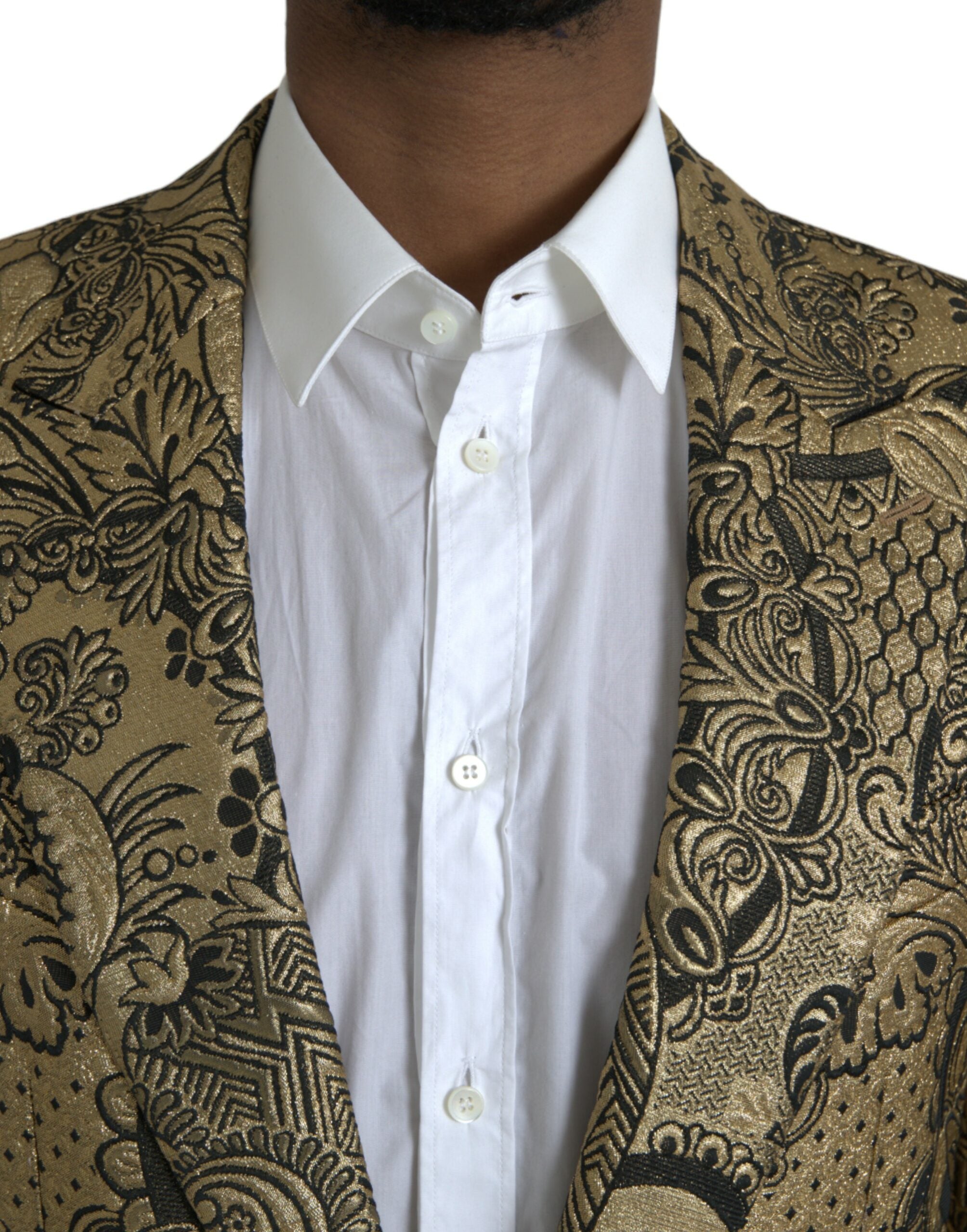 Dolce & Gabbana Gold SICILIA Jacquard-Mantel einreihig Blazer