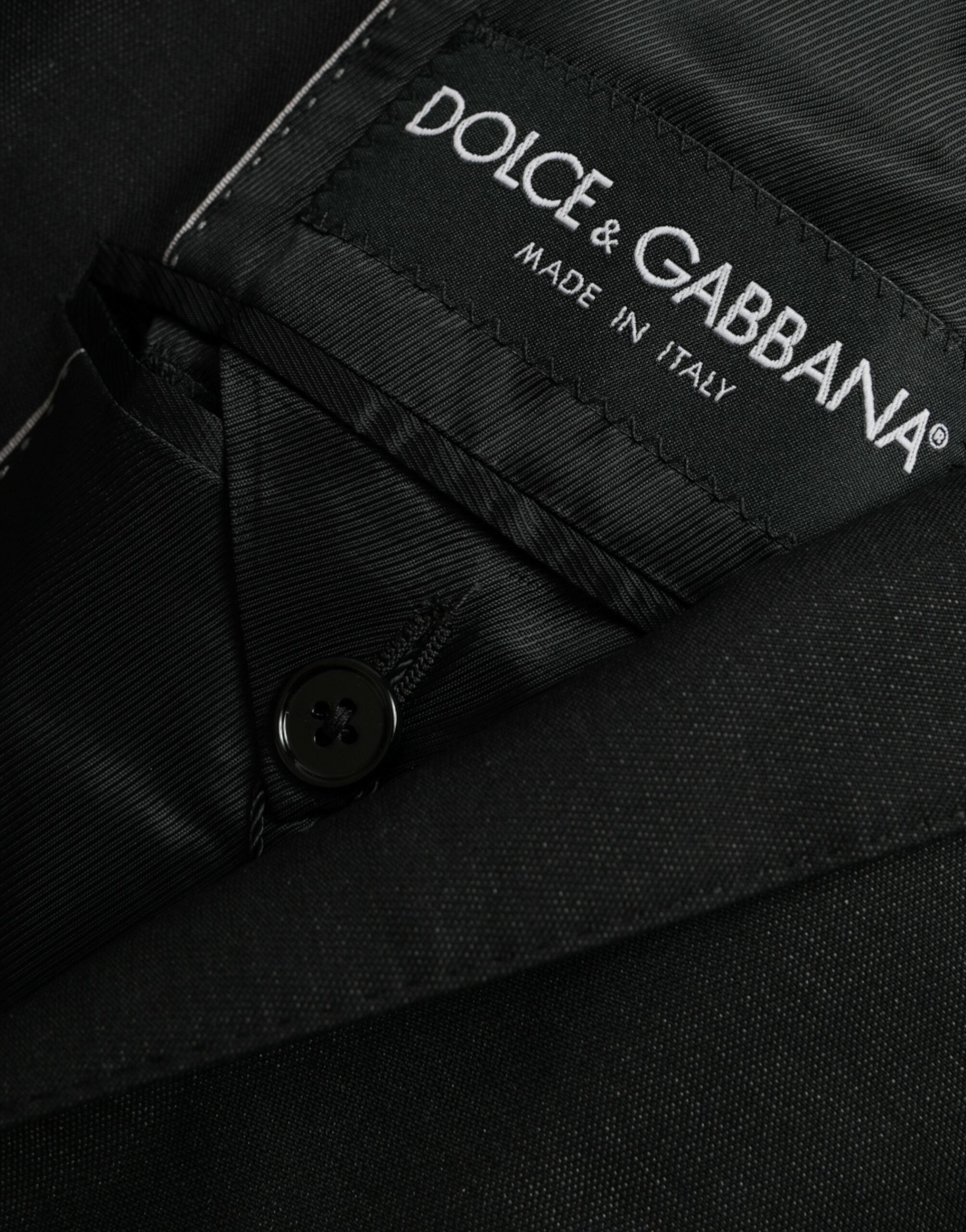 Dolce & Gabbana Schwarzer Wollmantel einreihig mit Kerbe Blazer