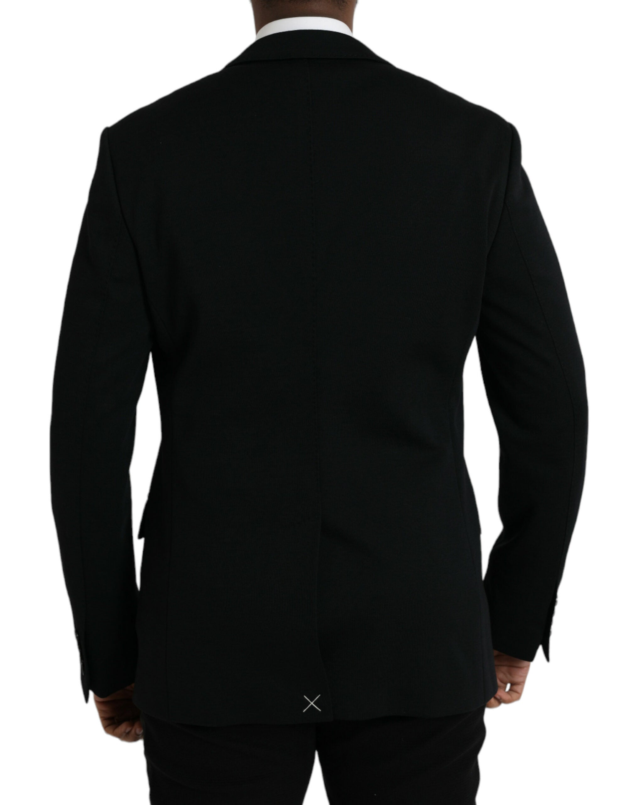 Dolce & Gabbana Schwarzer einreihiger Wollmantel Blazer