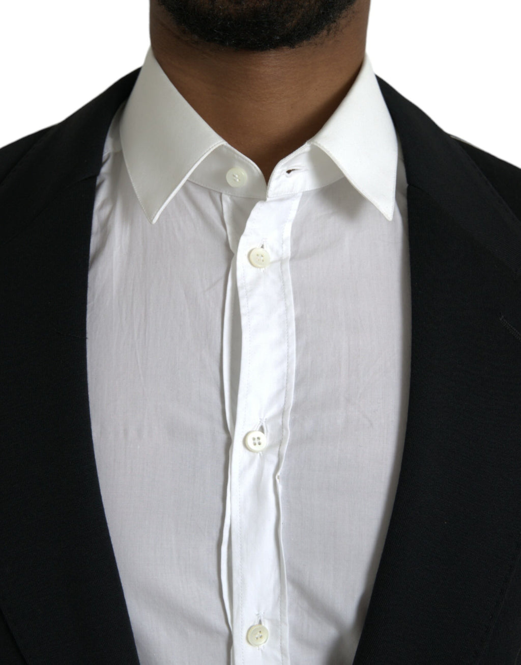 Dolce & Gabbana Schwarzer einreihiger Wollmantel Blazer