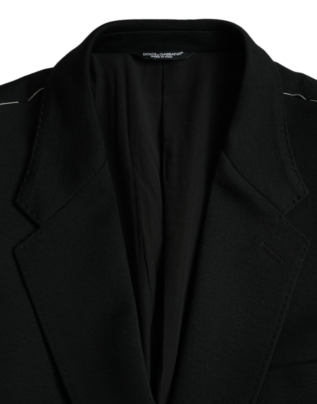 Dolce & Gabbana Schwarzer einreihiger Wollmantel Blazer