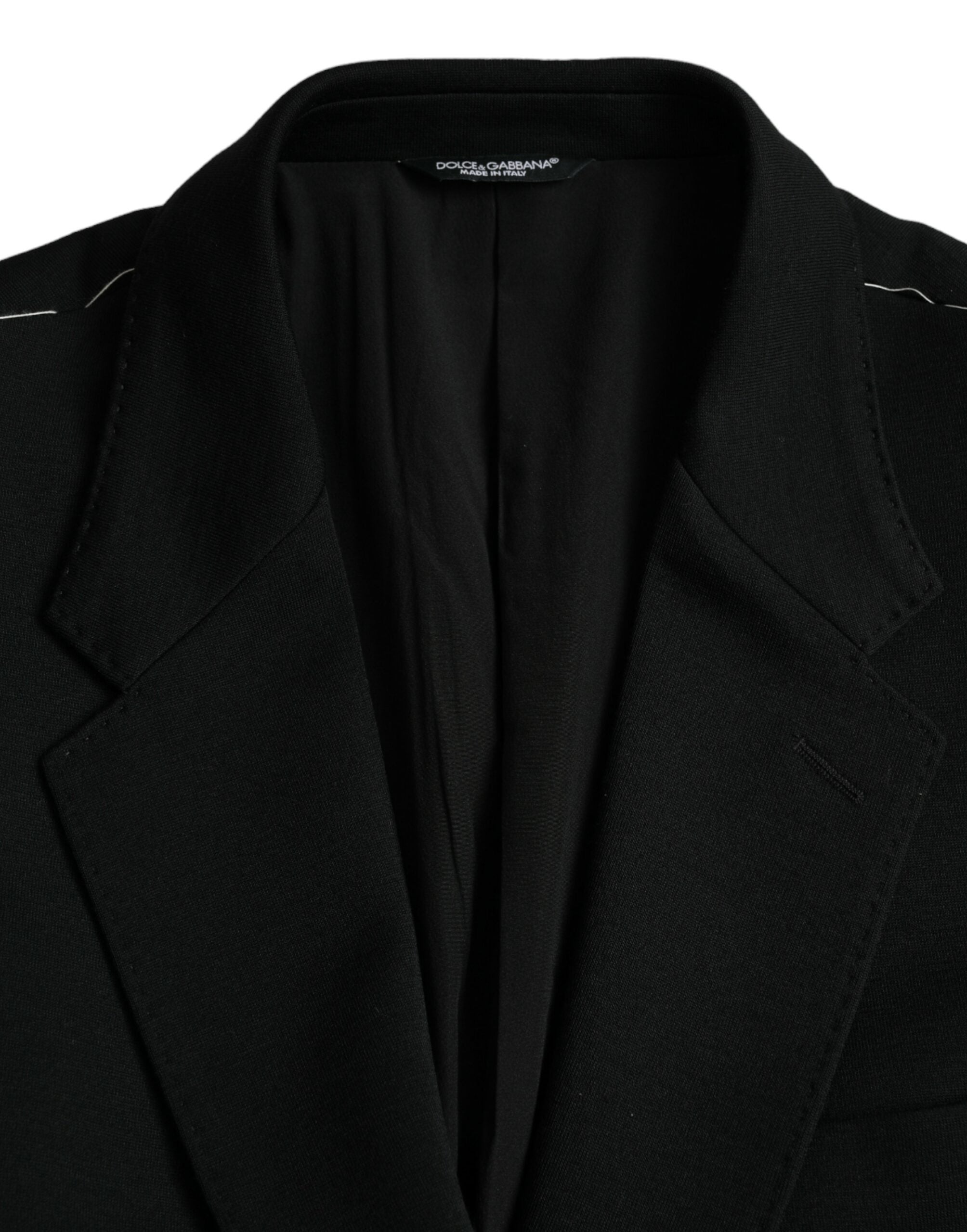 Dolce & Gabbana Schwarzer einreihiger Wollmantel Blazer