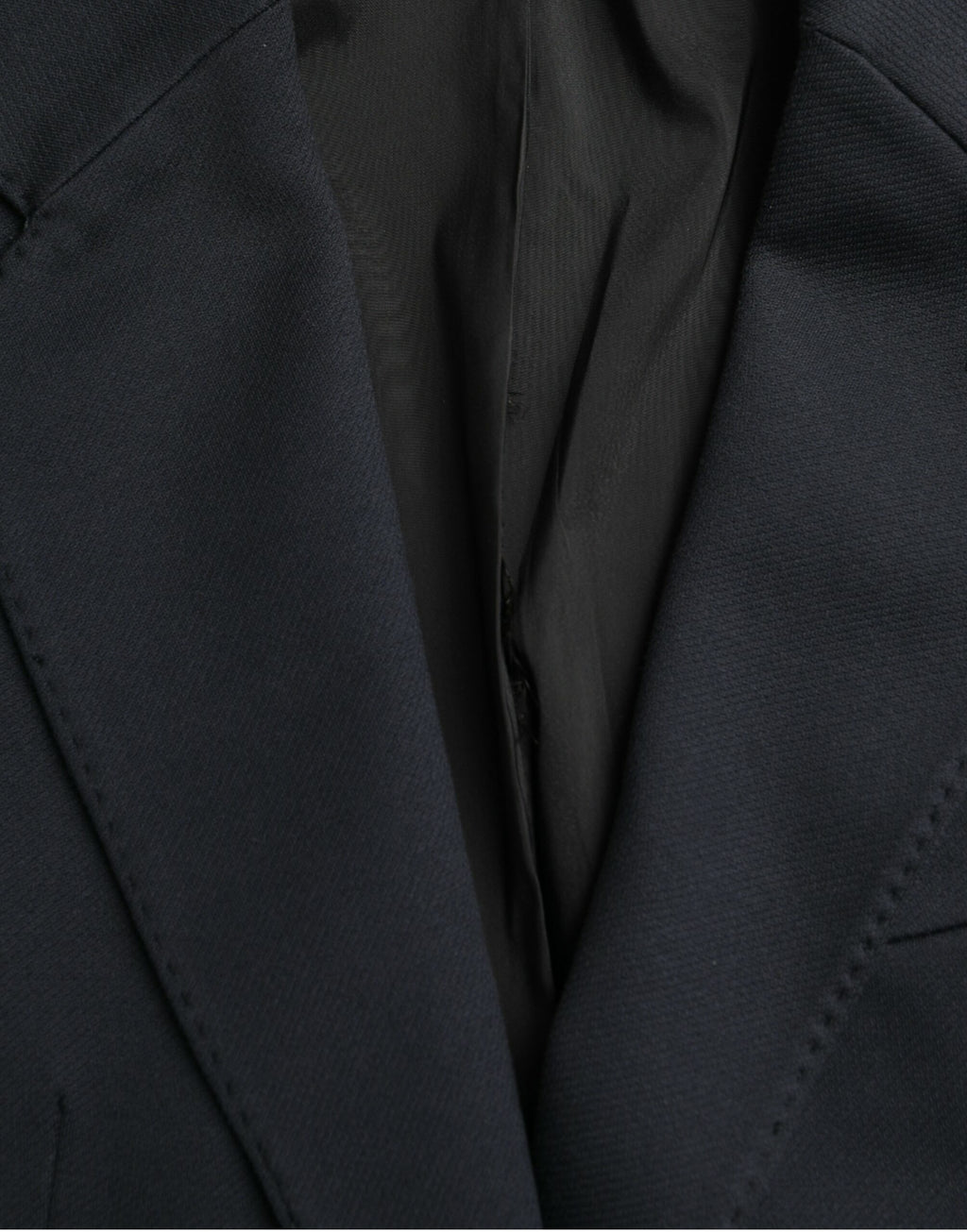 Dolce & Gabbana Dunkelblauer einreihiger Baumwollmantel Blazer