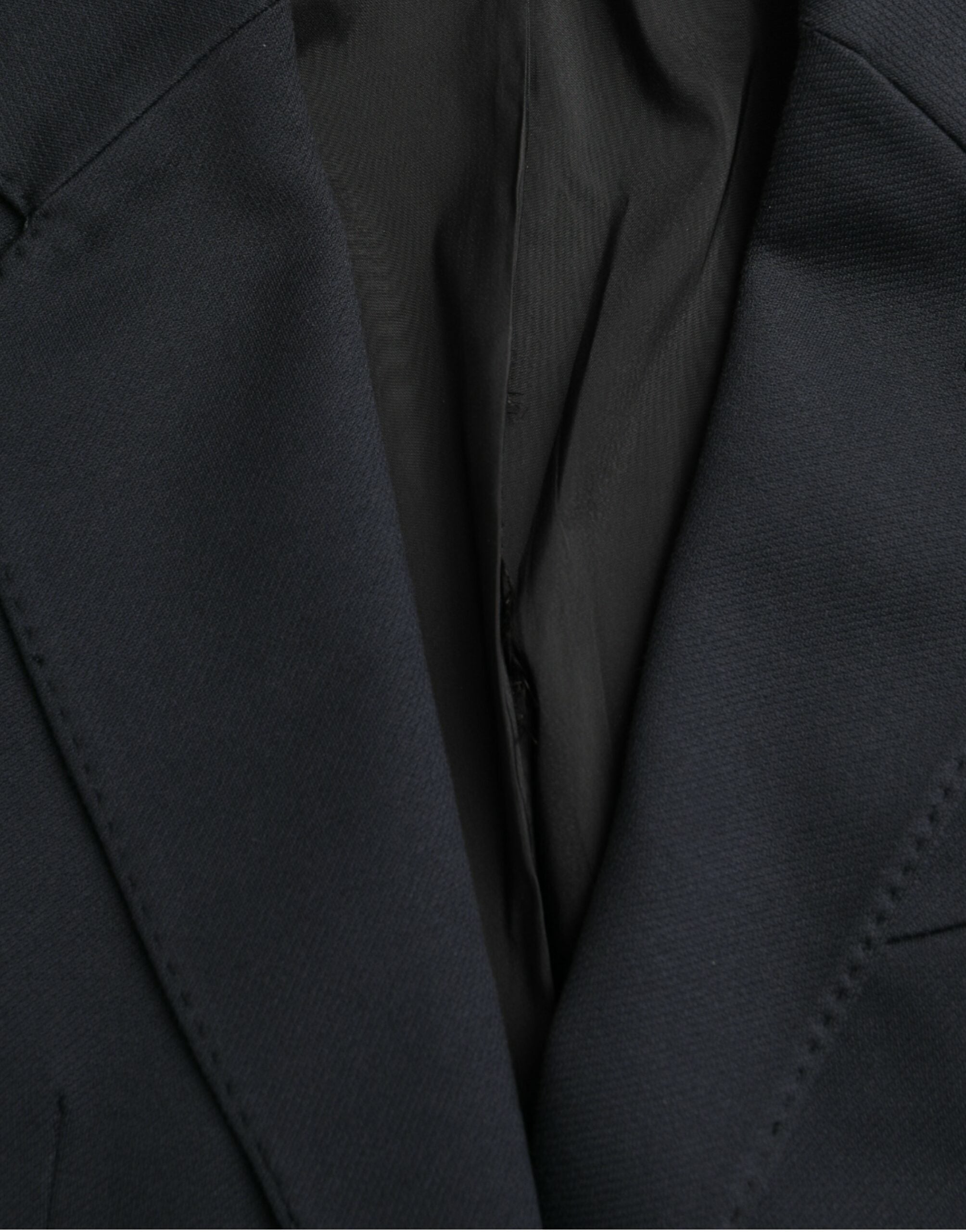 Dolce & Gabbana Dunkelblauer einreihiger Baumwollmantel Blazer
