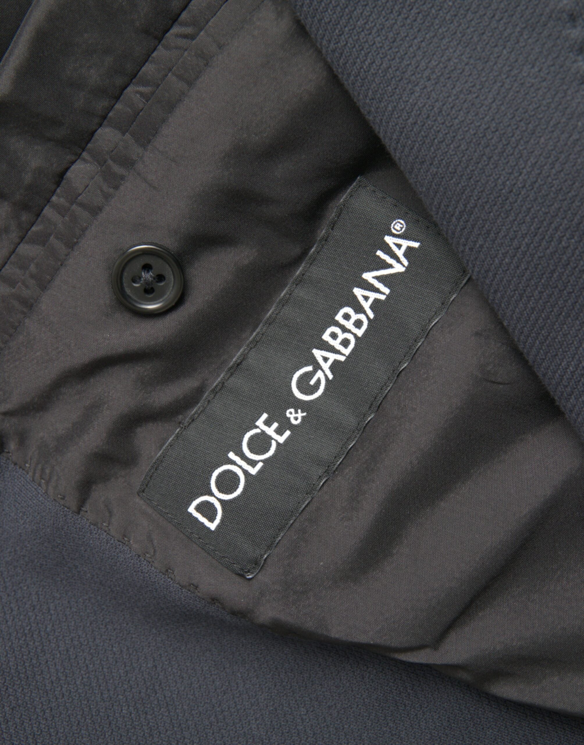 Dolce & Gabbana Dunkelblauer einreihiger Baumwollmantel Blazer