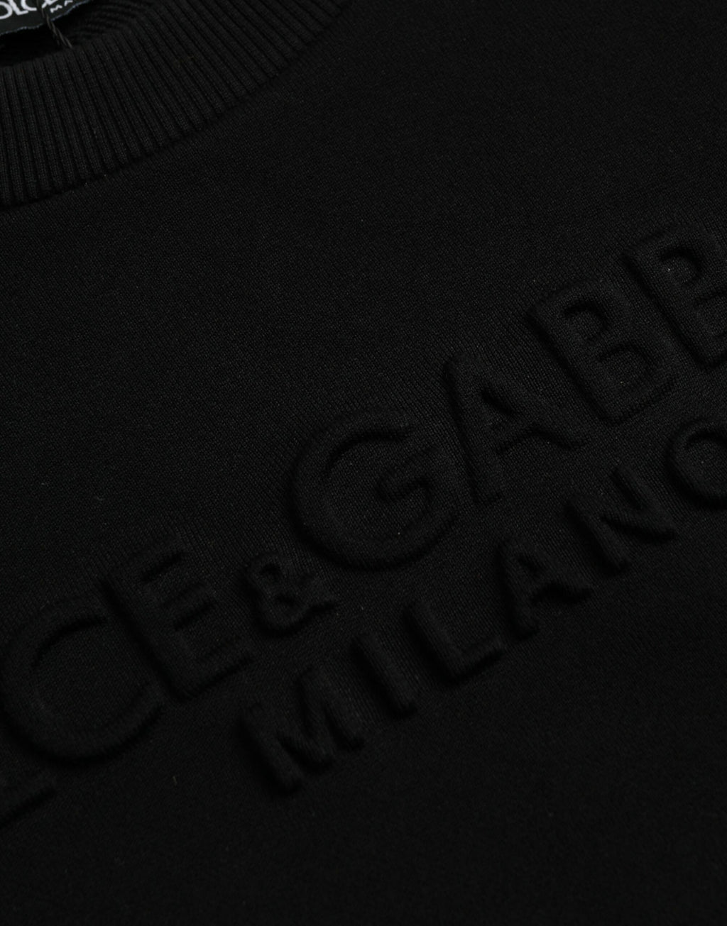 Dolce & Gabbana Schwarzes Baumwoll-Sweatshirt mit langen Ärmeln Pullover