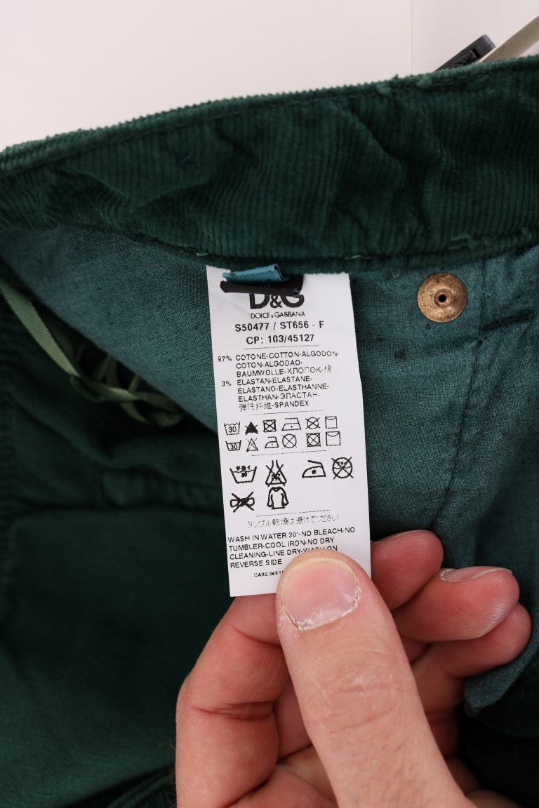 Dolce & Gabbana Grüne Baumwoll-Corduroys Jeans