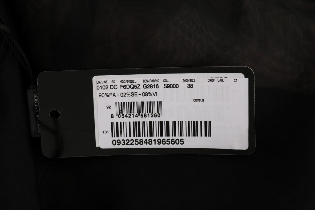 Dolce & Gabbana Schwarz-pinkes Seidenapplikations-Shiftkleid