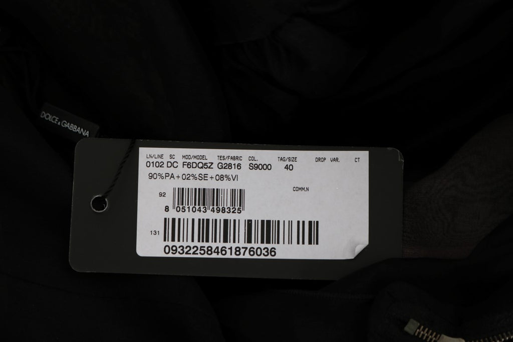 Dolce & Gabbana Langes schwarz-rosa Seiden-Shiftkleid