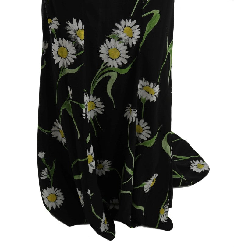 Dolce & Gabbana Sonnenblume Seidenstretch-Etuikleid