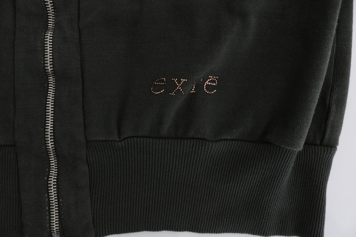 Exte Grauer Kapuzenpullover aus Baumwolle mit Reißverschluss