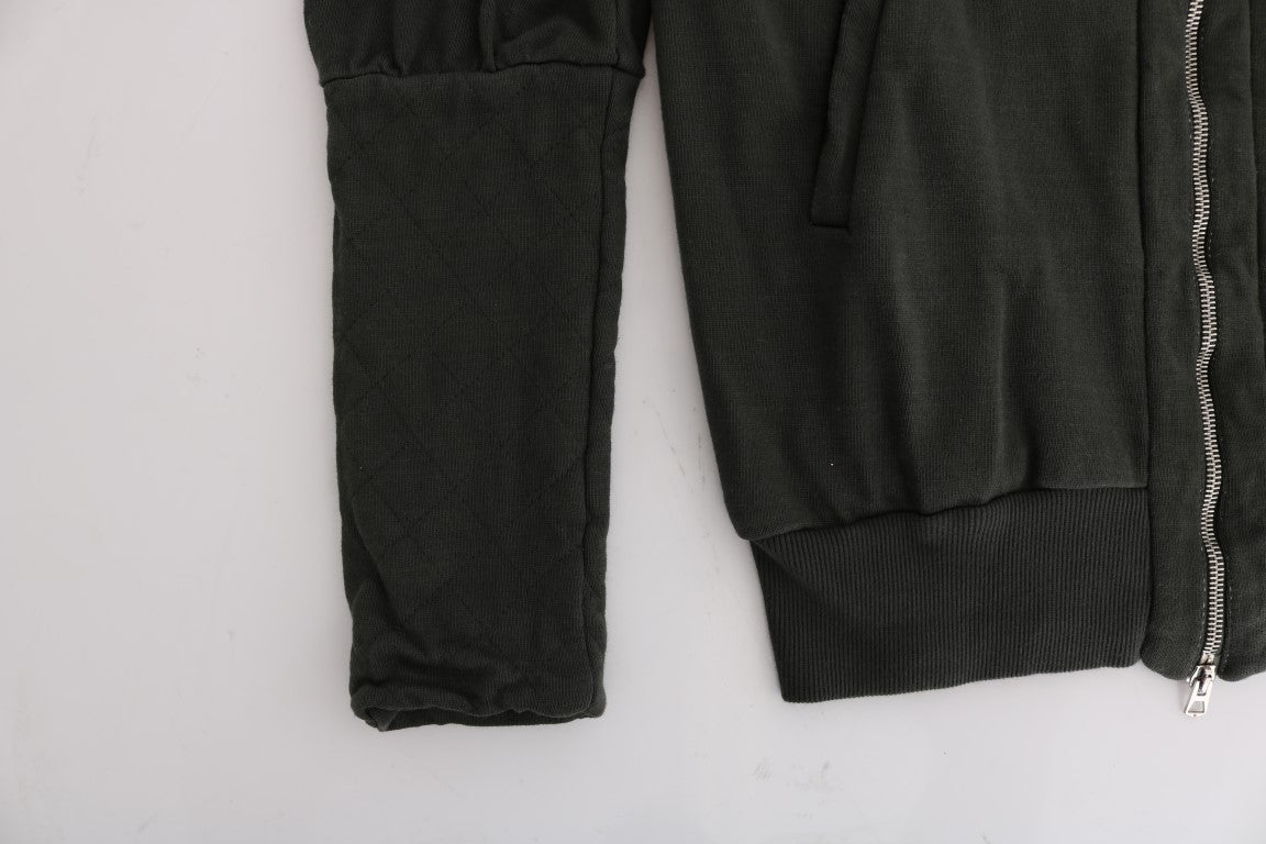 Exte Grauer Kapuzenpullover aus Baumwolle mit Reißverschluss