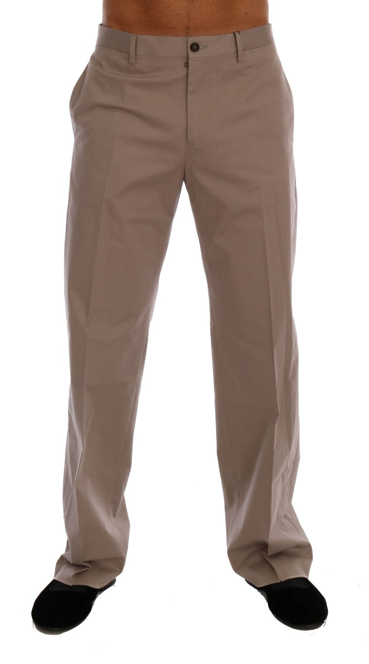 Dolce & Gabbana Beigefarbene Baumwoll-Stretch-Chino-Hose