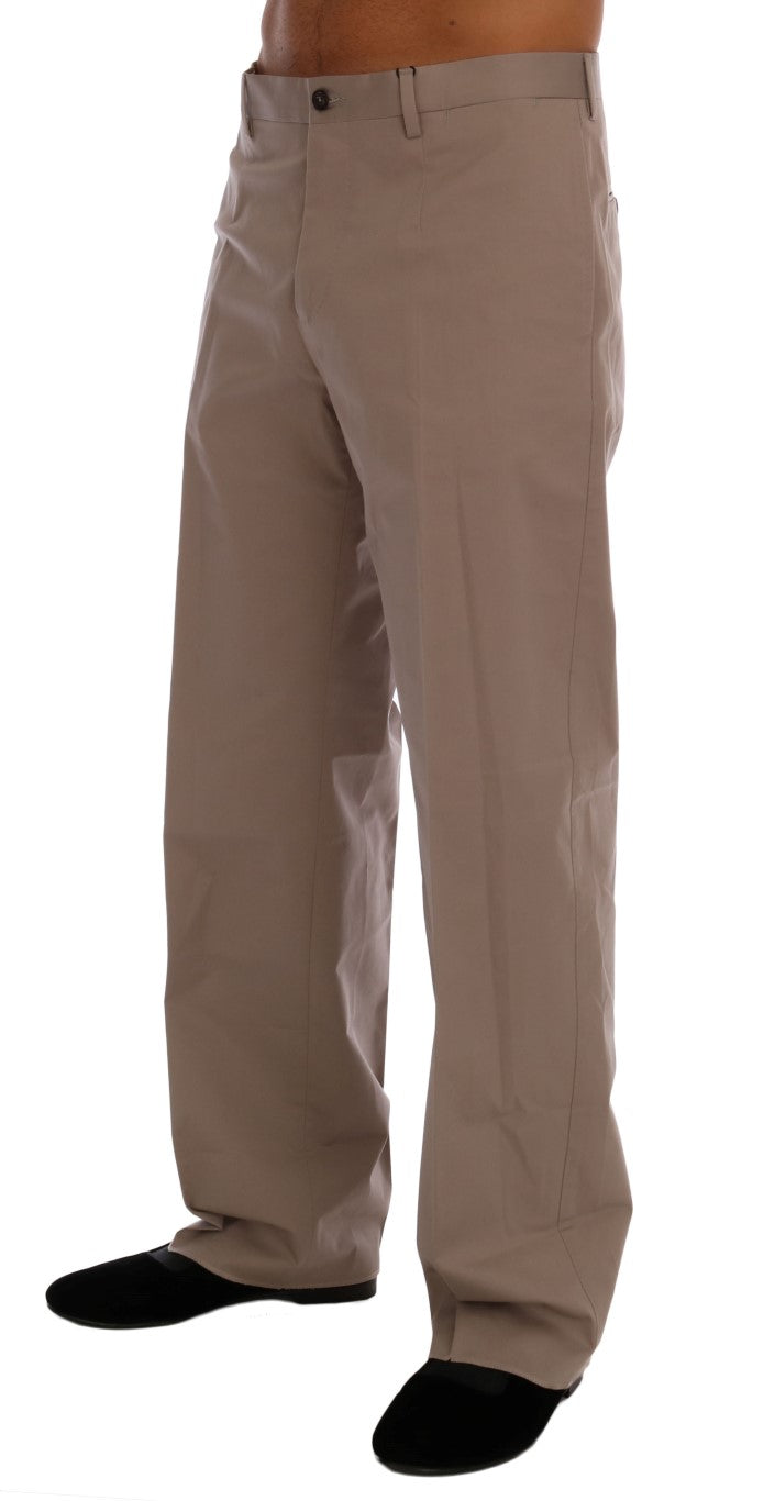 Dolce & Gabbana Beigefarbene Baumwoll-Stretch-Chino-Hose