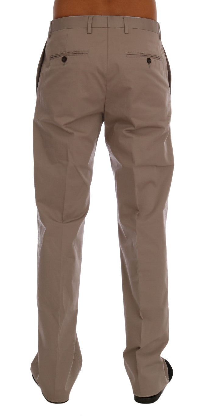Dolce & Gabbana Beigefarbene Baumwoll-Stretch-Chino-Hose
