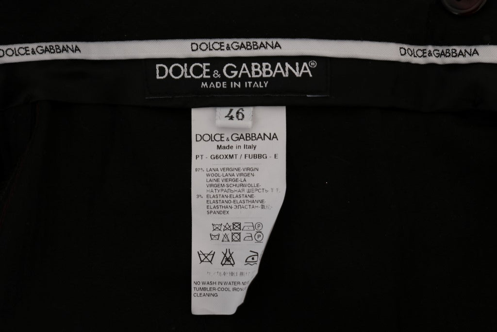 Dolce & Gabbana Lila Wolle Stretch Formal Hose