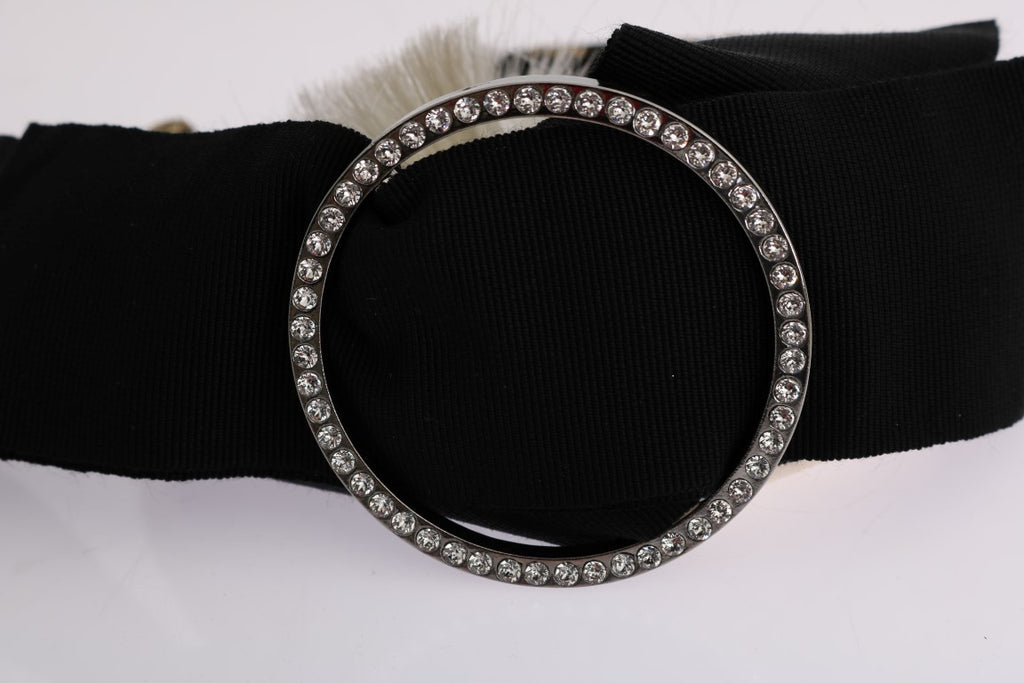 Dolce & Gabbana Schwarz Kristall Weiß Diadem Stirnband