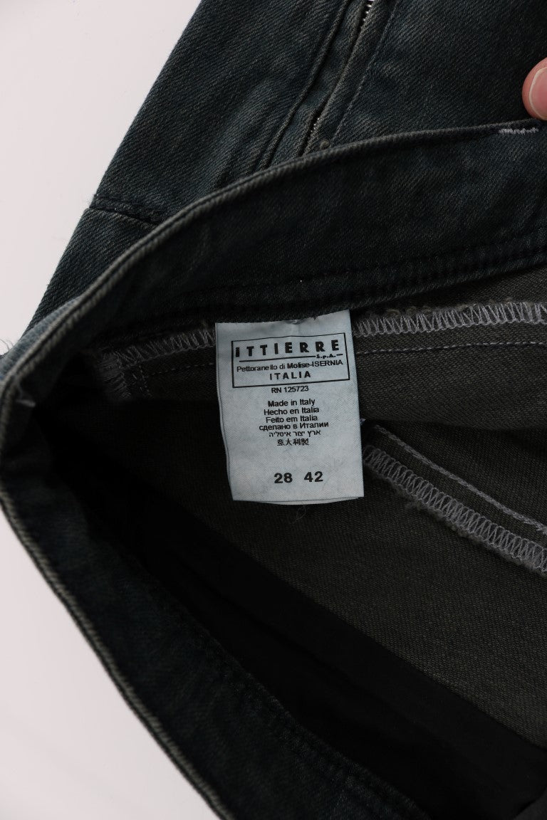Costume National Graue Superslim Denim-Jeans aus Baumwolle