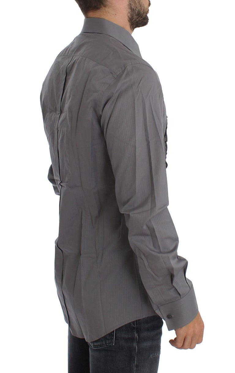 Dolce & Gabbana Lila Torero GOLD Slim Fit Kleid Hemd