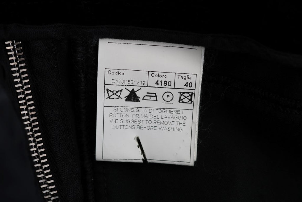 Ermanno Scervino Schwarze Cropped-Hose aus Viskosemischung und Samt