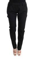 Ermanno Scervino Schwarze Slim Fit Freizeithose aus Baumwolle