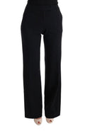 Ermanno Scervino Schwarze Viskose Flare Bootcut-Hose