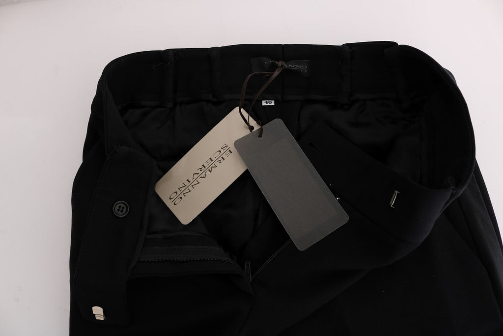 Ermanno Scervino Schwarze Viskose Flare Bootcut-Hose