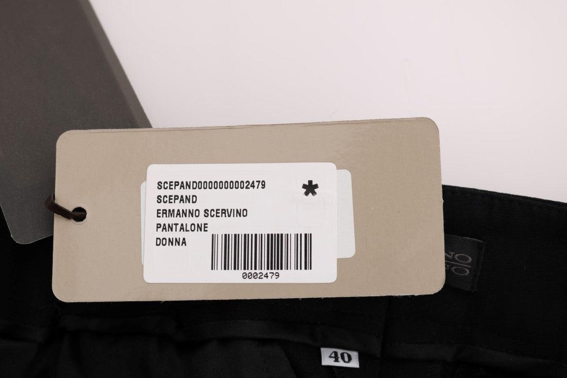 Ermanno Scervino Schwarze Viskose Flare Bootcut-Hose