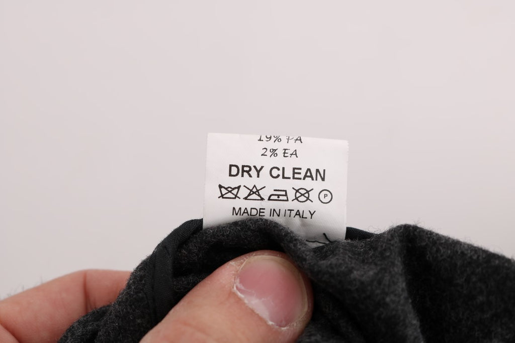 Ermanno Scervino Graue Schurwolle Skinny Freizeithose