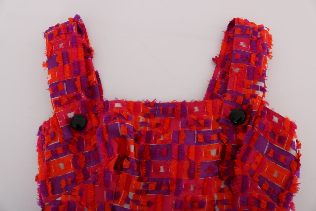 Dolce & Gabbana Rosa gemustertes Kleid in A-Linie über den Knien