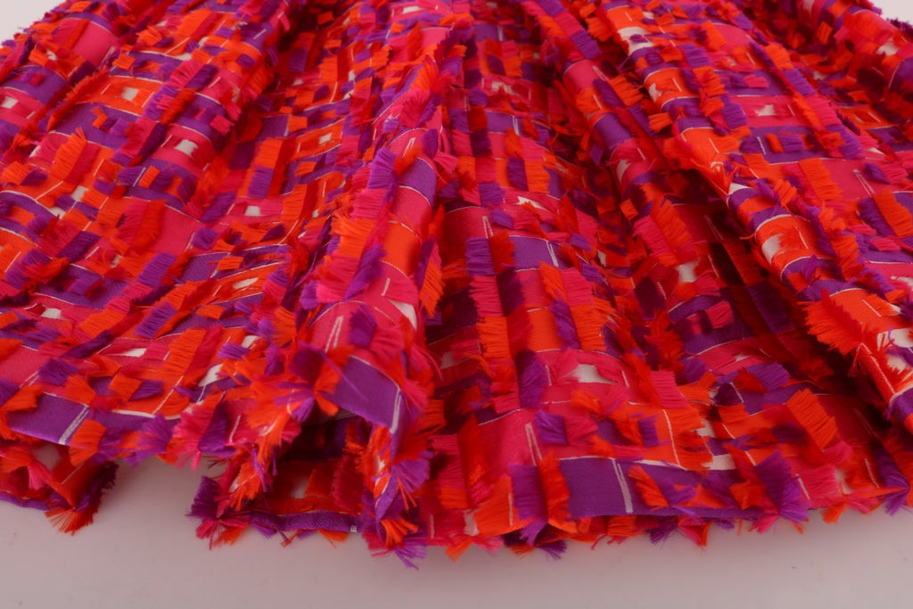 Dolce & Gabbana Rosa gemustertes Kleid in A-Linie über den Knien