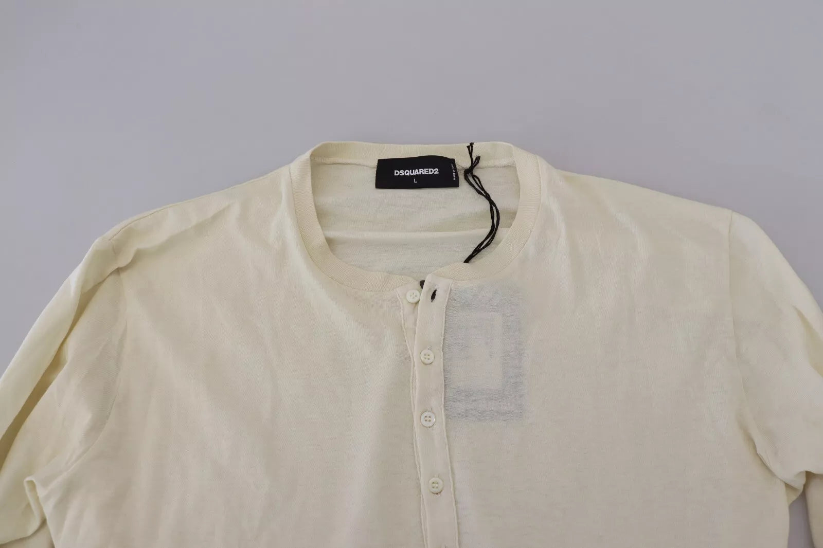 Dsquared² Beige Baumwoll-Leinen Pullover mit langen Ärmeln