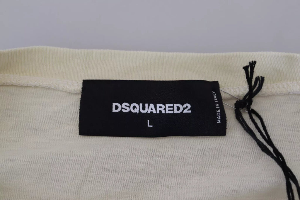 Dsquared² Beige Baumwoll-Leinen Pullover mit langen Ärmeln