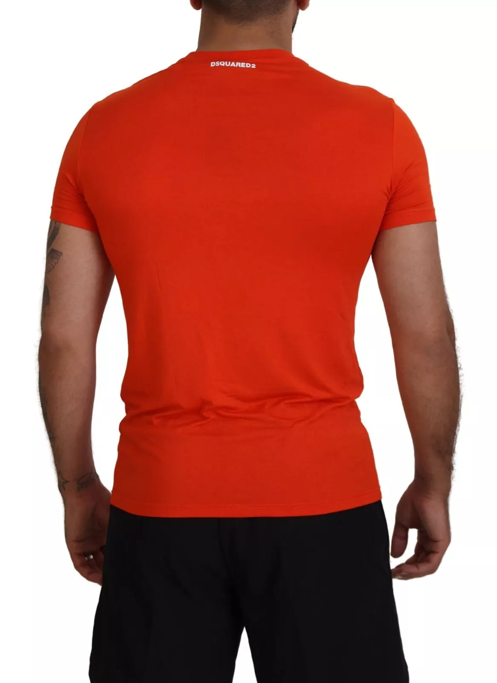 Dsquared² Orange Modal-T-Shirt mit kurzen Ärmeln und Rundhalsausschnitt