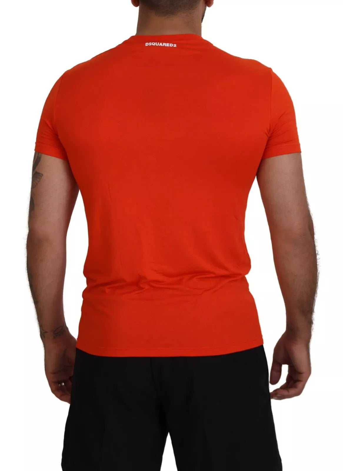 Dsquared² Orange Modal-T-Shirt mit kurzen Ärmeln und Rundhalsausschnitt