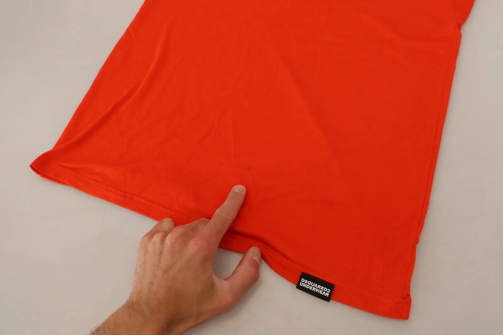 Dsquared² Orange Modal-T-Shirt mit kurzen Ärmeln und Rundhalsausschnitt