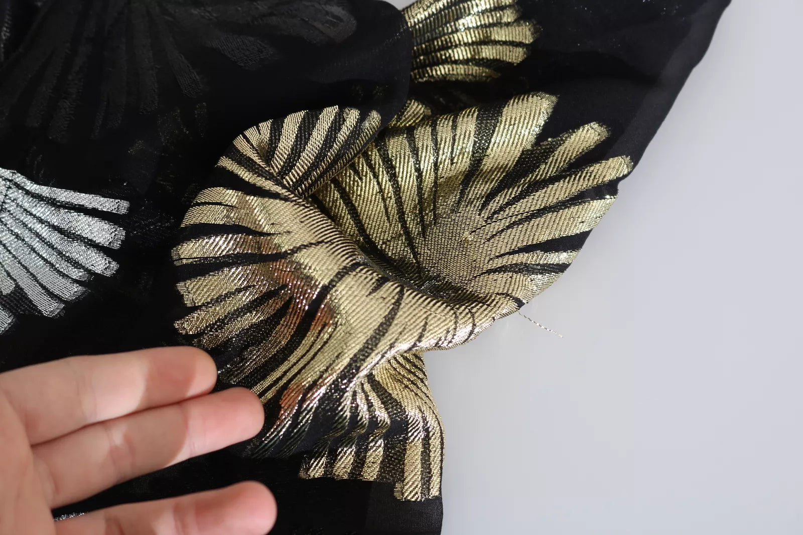 Dsquared² Gold Silber Seidenjacquard See Through Top Bluse