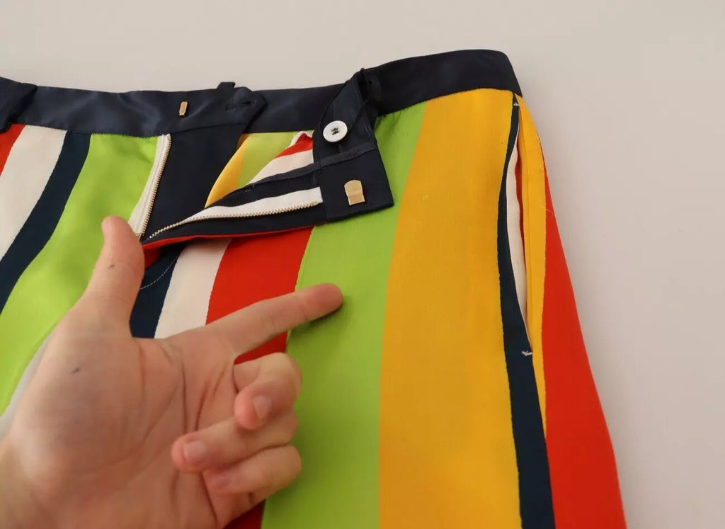 Dsquared² Mehrfarbig gestreifte Mid Waist Straight Pants