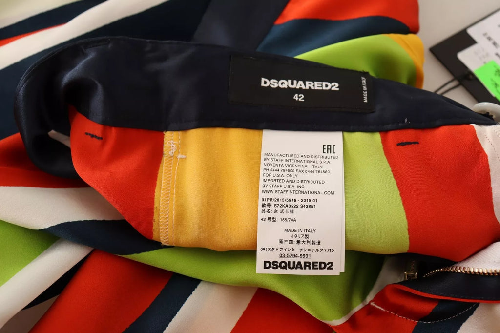 Dsquared² Mehrfarbig gestreifte Mid Waist Straight Pants