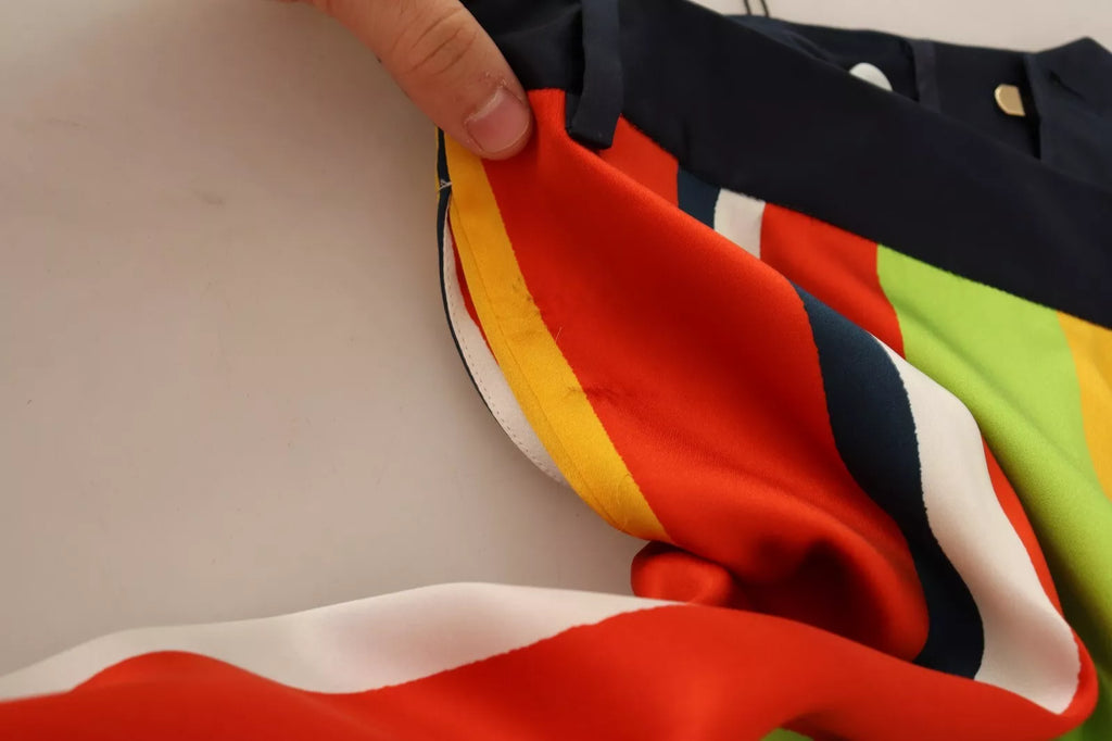 Dsquared² Mehrfarbig gestreifte Mid Waist Straight Pants