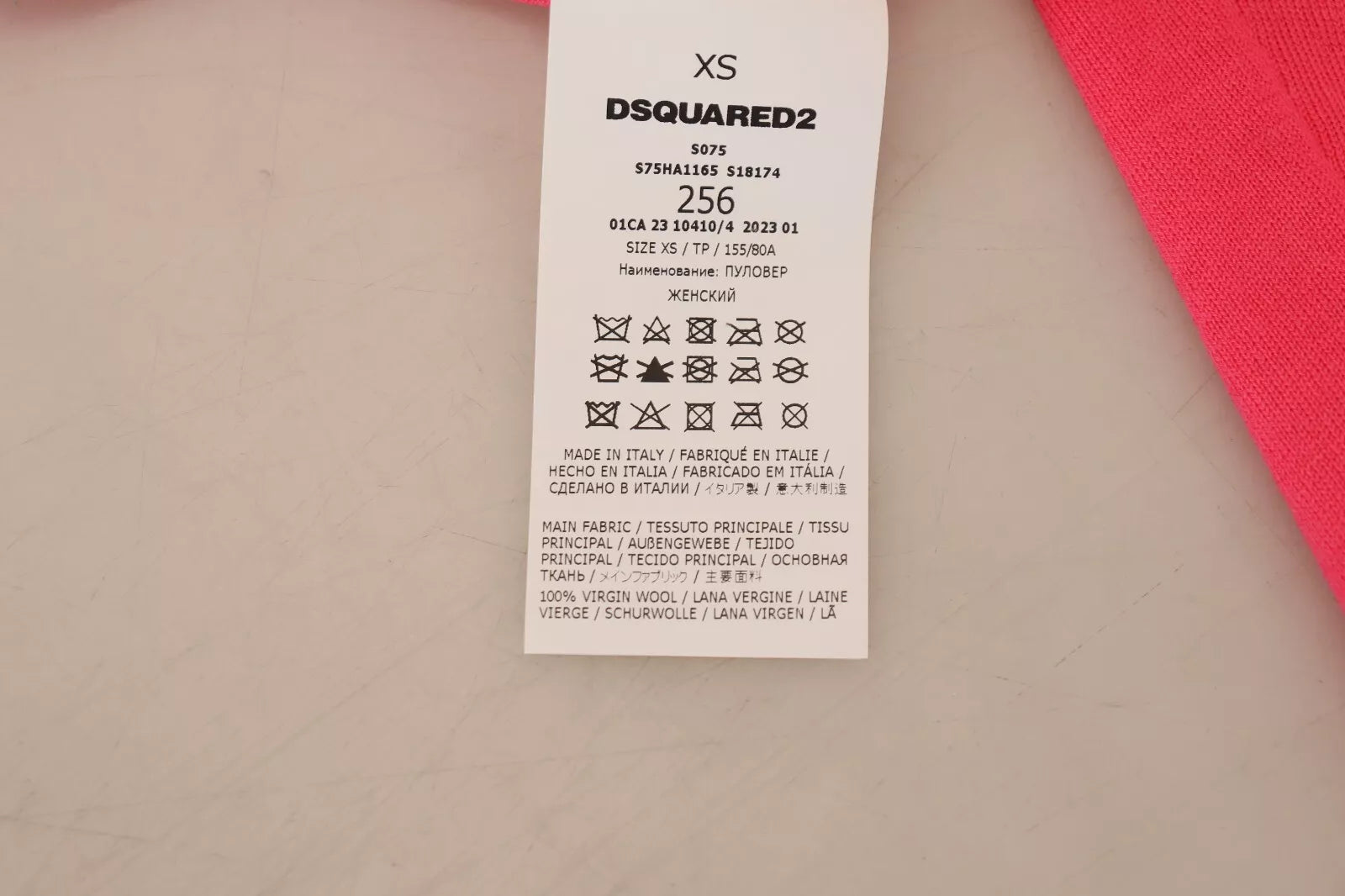 Dsquared² Rosafarbener Pullover mit langen Ärmeln und Rollkragen