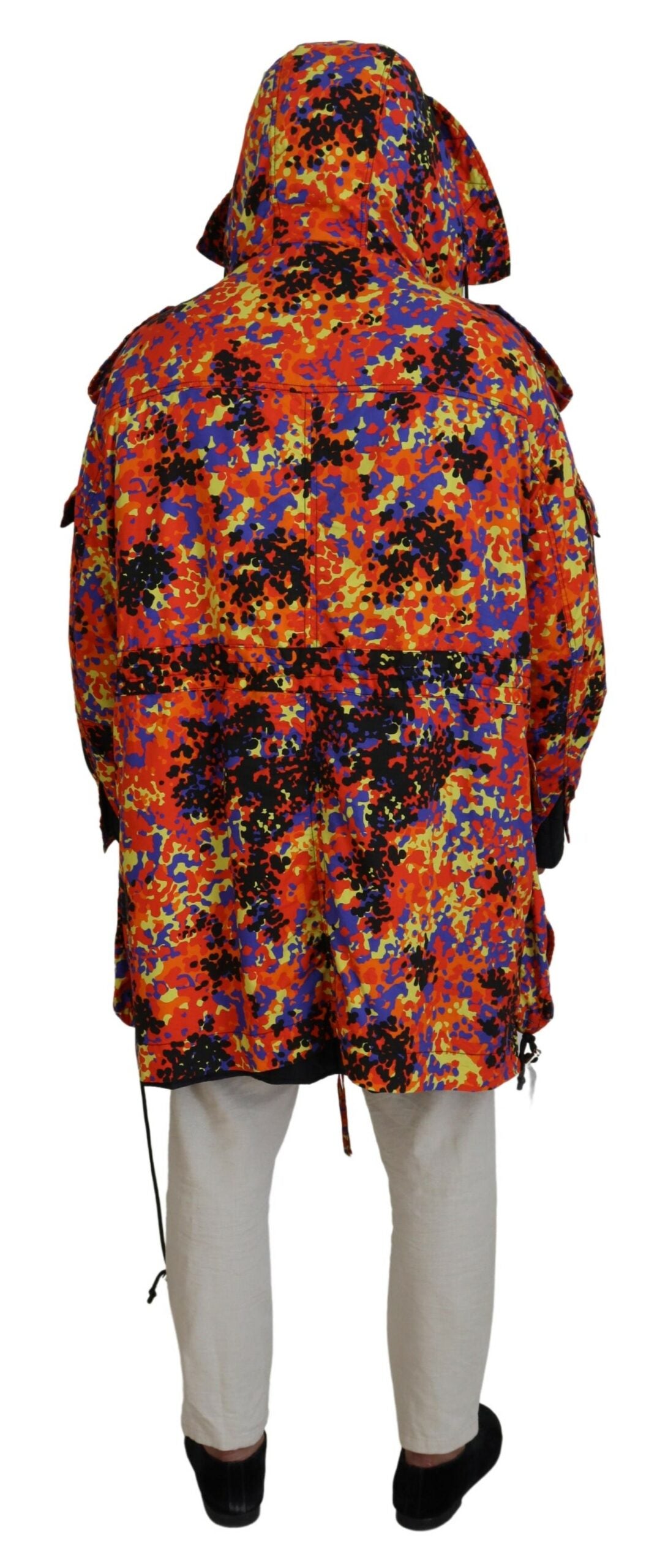 Dsquared² Multicolor Langer Kapuzen-Cargo-Taschenmantel Jacke